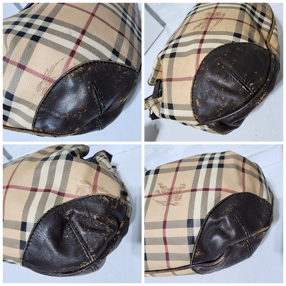 BURBERRY Haymarket Check Medium Willenmore Hobo Bag Brown/Beige - Picture 13 of 16